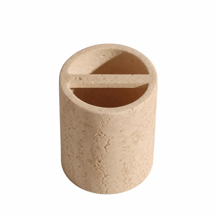 Porte-Brosse à Dents Pierre Naturelle avec Séparateur | Maison Bréa