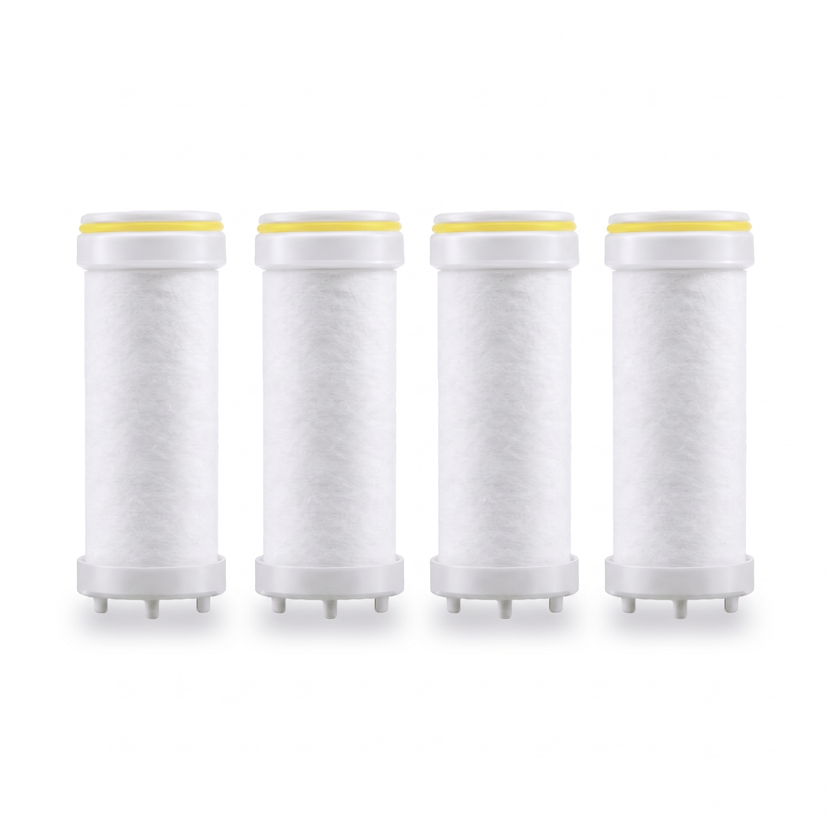 4 filtres de rechange pour pommeau de douche haute pression 4 modes, sur fond blanc