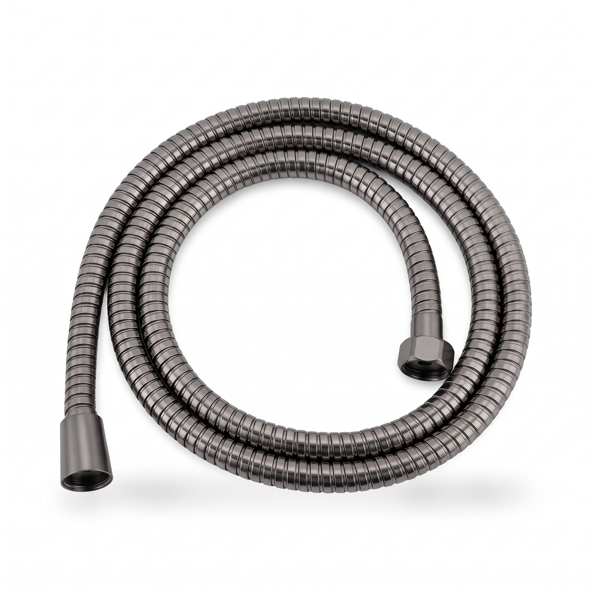 Flexible de douche inox anti-torsion gris anthracite, sur fond blanc – Maison Bréa