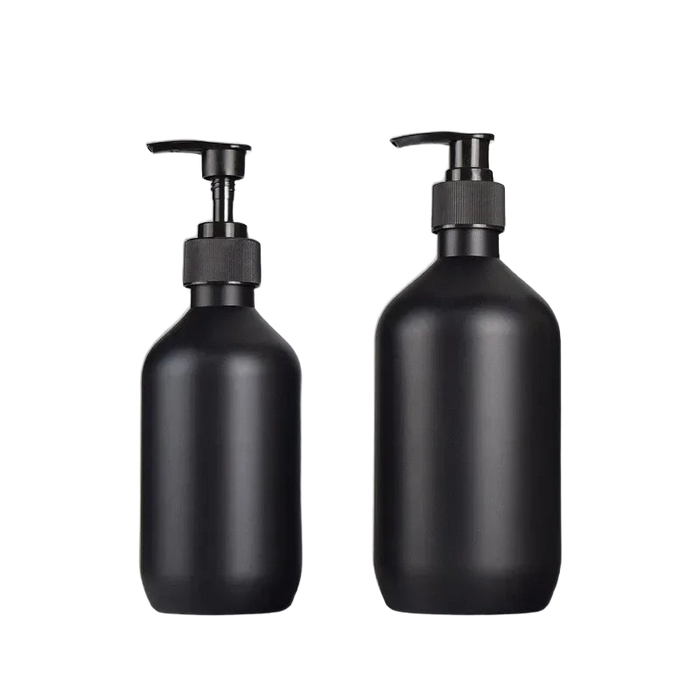 Distributeur de savon noir mat fond blanc
