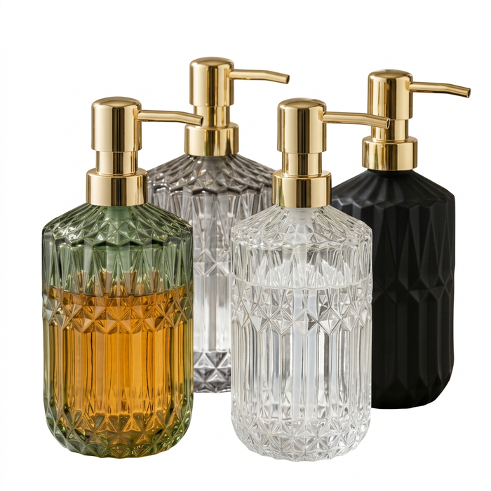Distributeur de Savon Verre Texturé – 4 Coloris | Maison Bréa