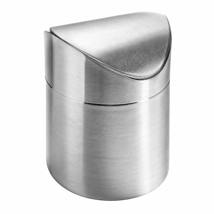 Poubelle Salle de Bain Inox Compacte avec Couvercle – Argent ou Noir | Maison Bréa