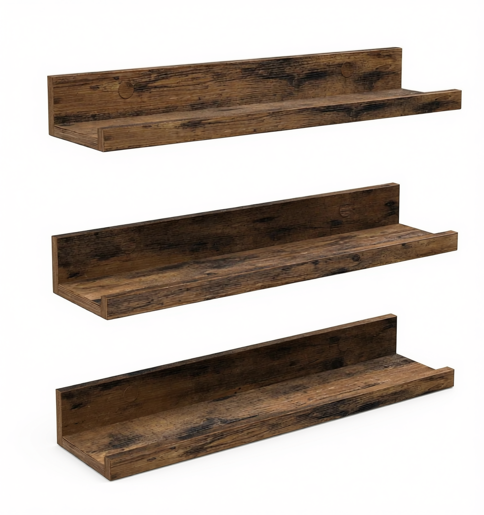 Étagère Murale Flottante Bois Salle de Bain – Lot de 3 | Maison Bréa