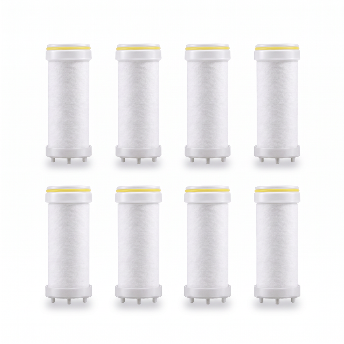 8 filtres de rechange pour pommeau de douche haute pression 4 modes, sur fond blanc