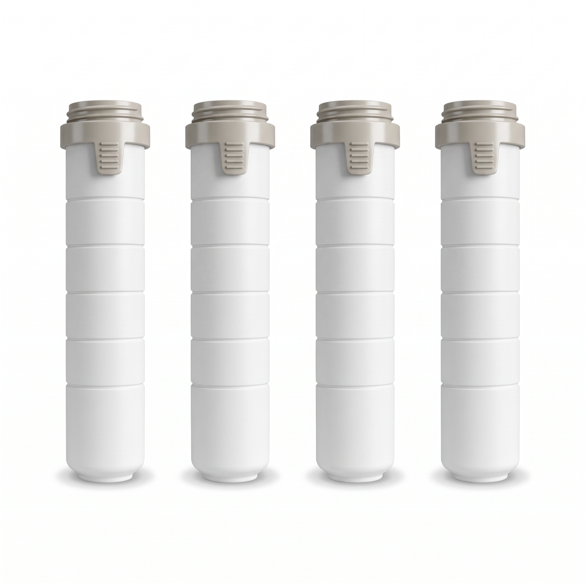 4 filtres de rechange 9,7 cm pour pommeau de douche filtrant 5 jets turbo, sur fond blanc