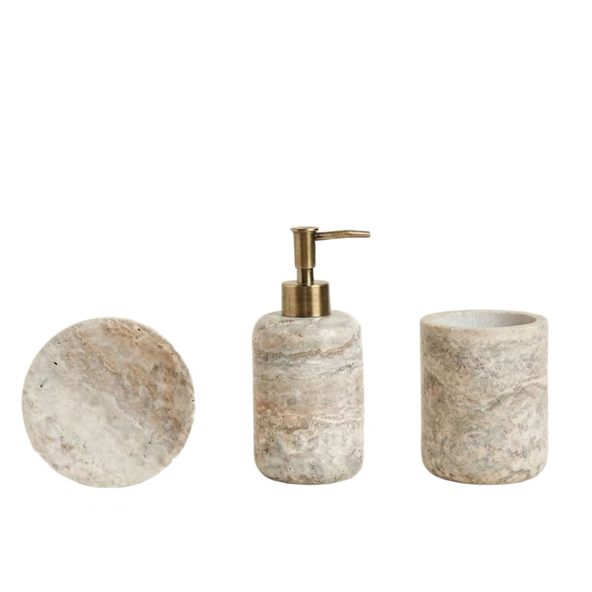 Distributeur de savon marbre gris fond blanc