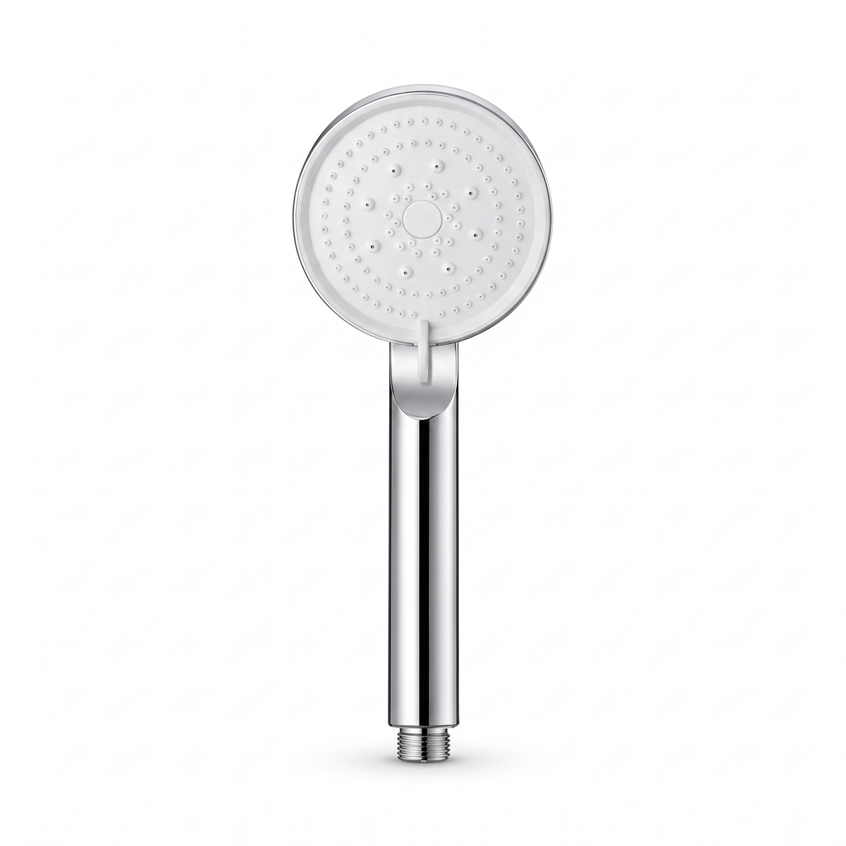 Pommeau de douche 5 jets argent sans bouton stop, sur fond blanc – Maison Bréa