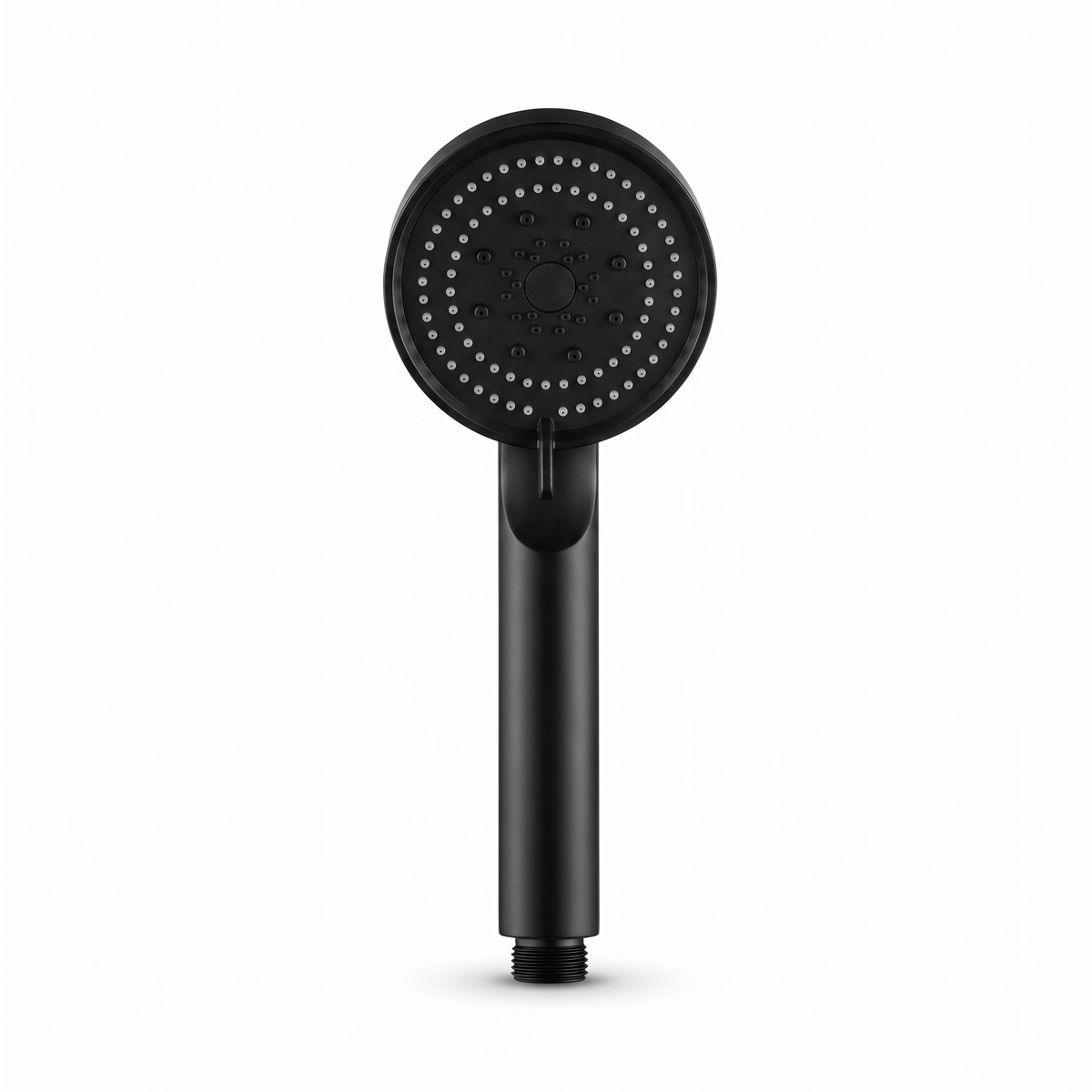 Pommeau de douche 5 jets noir mat sans bouton stop, sur fond blanc – Maison Bréa