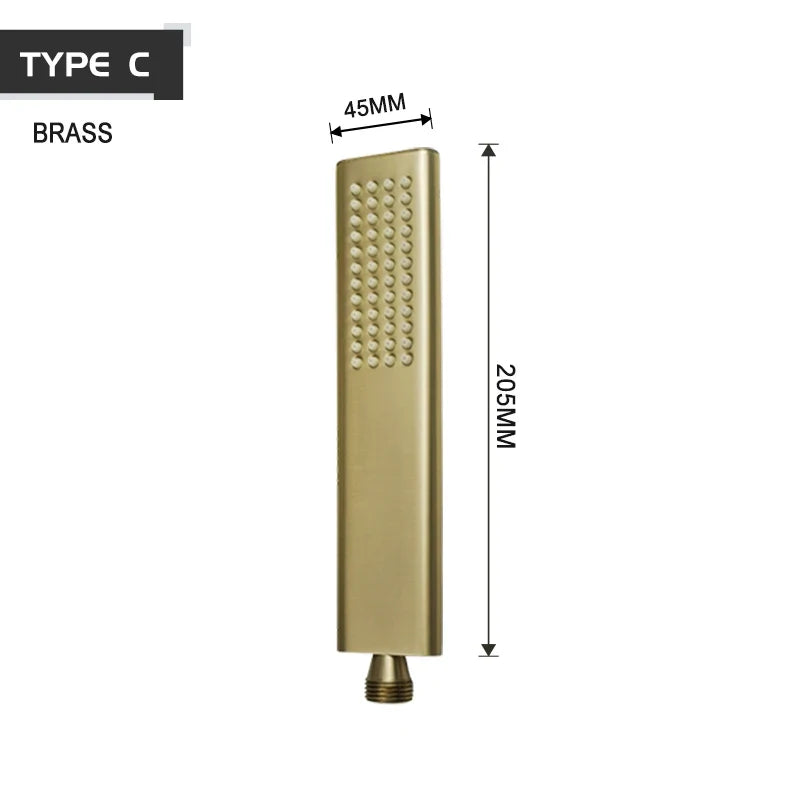 Pommeau de Douche à Main Laiton Or Brossé PVD – 6 Formats