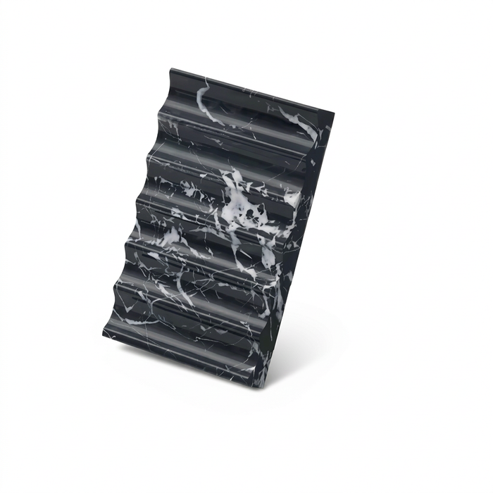 Porte-savon en marbre rainuré drainant, finition noire
